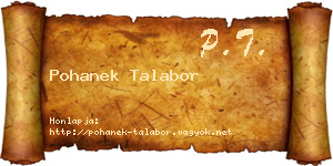 Pohanek Talabor névjegykártya